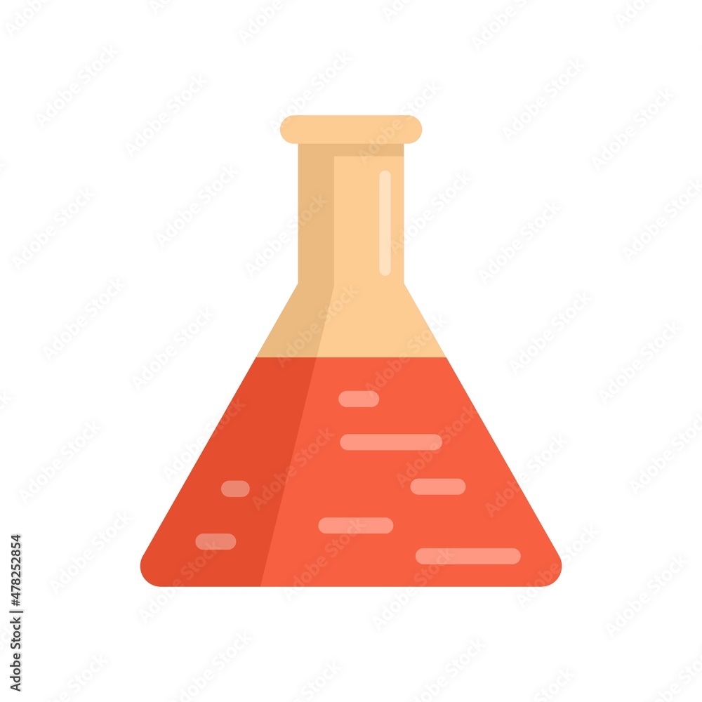 Biophysics flask icon flat isolated vector Biophysics flask icon flat isolated vector