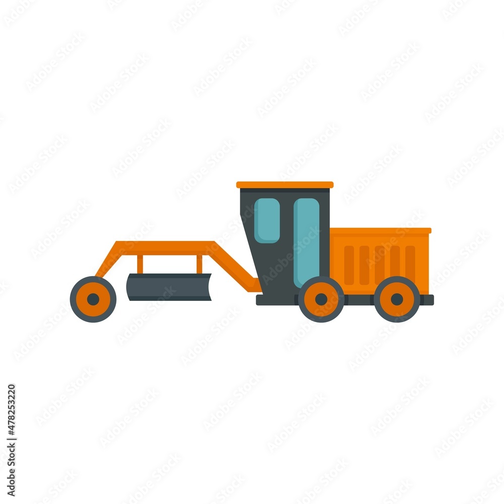 Naklejka premium Grader machine demolition icon flat isolated vector