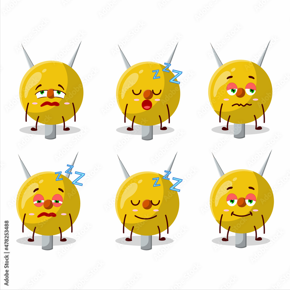 Cartoon character of term stationery with sleepy expression Cartoon character of term stationery with sleepy expression