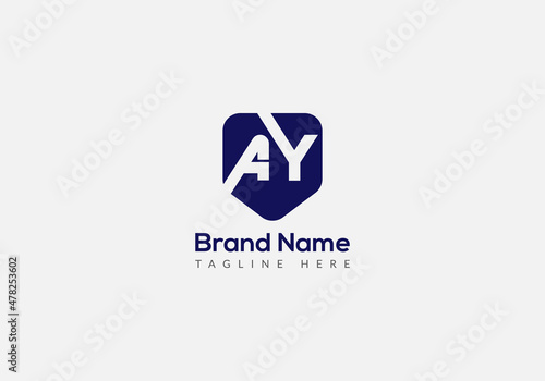 Abstract AY letter modern initial lettermarks logo design	 photo