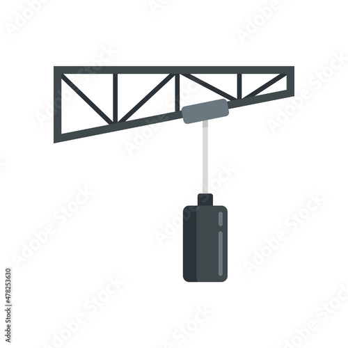 Demolition hand crane icon flat isolated vector
