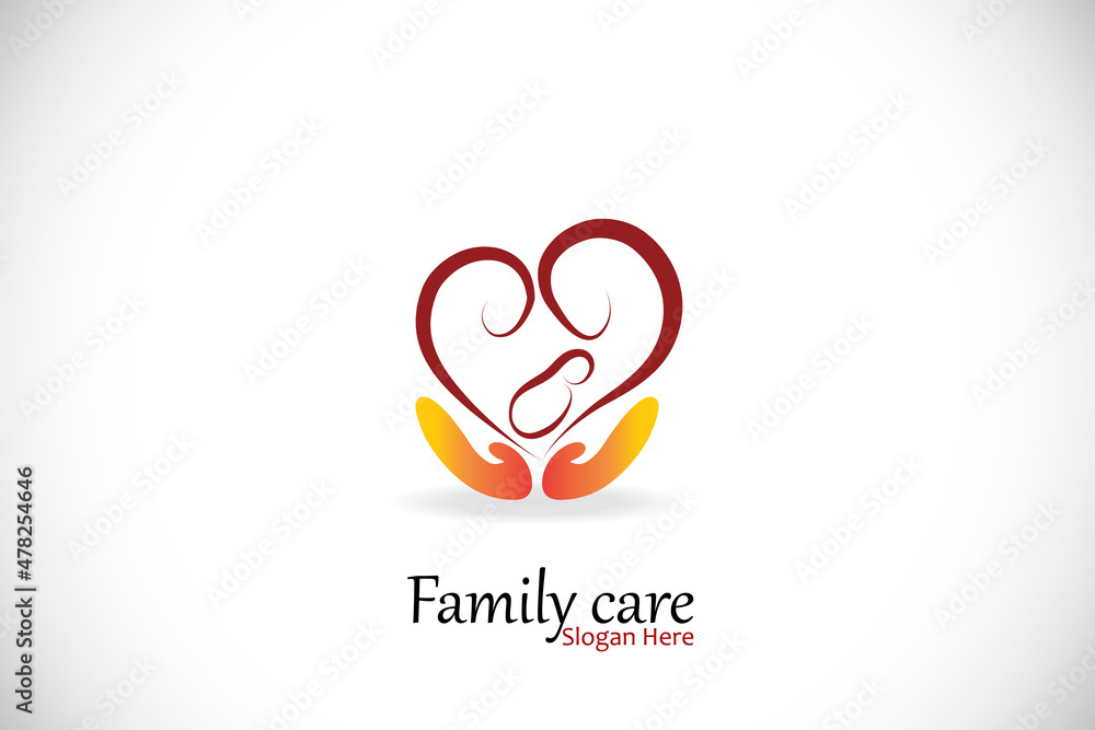 Family care helping hands icon logo vector image graphic illustration design template it can represent help families services aid illiness hospital clinic etc.