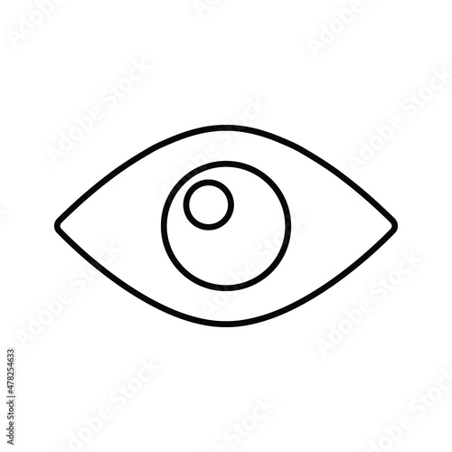 Eye, look, watch outline icon. Line art vector.