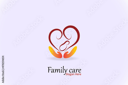 Family care helping hands icon logo vector image graphic illustration design 