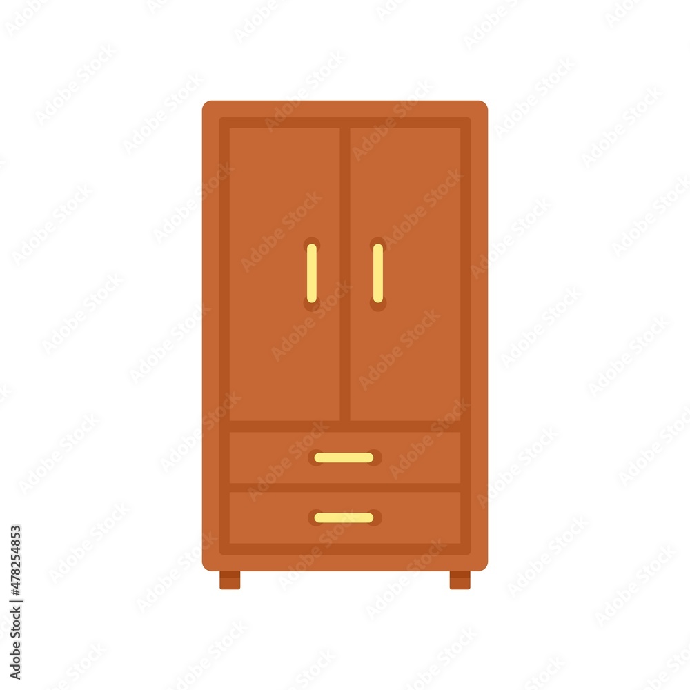 Room service wardrobe icon flat isolated vector Room service wardrobe icon flat isolated vector