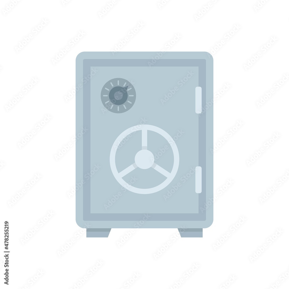 Room service metal safe icon flat isolated vector Room service metal safe icon flat isolated vector