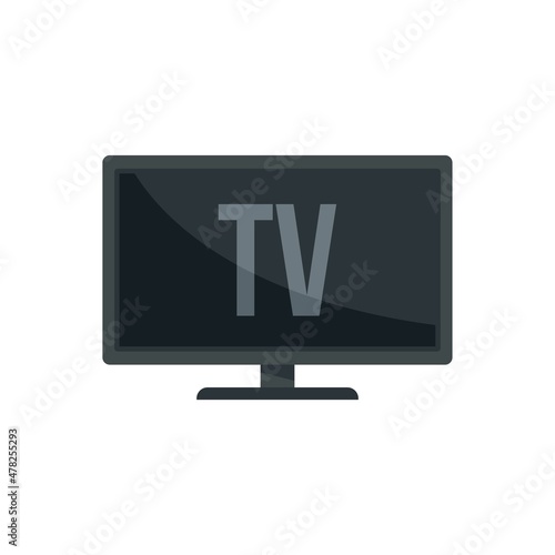 Room service tv set icon flat isolated vector