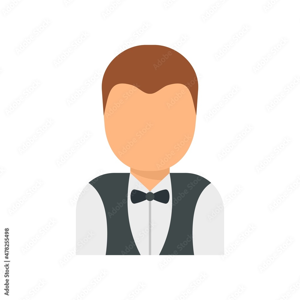 Room service maid man icon flat isolated vector Room service maid man icon flat isolated vector