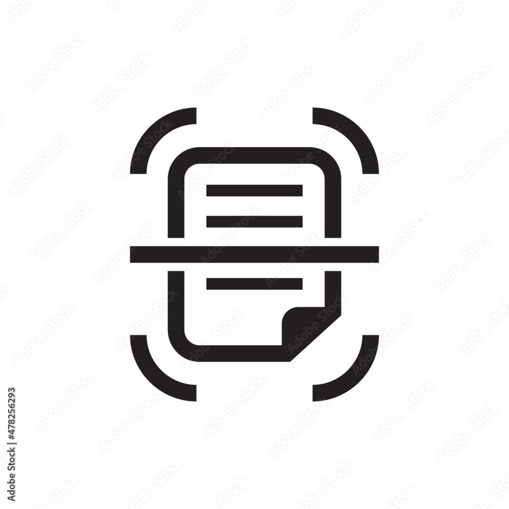 Scanning document icon isolated on white background Scanning document icon isolated on white background