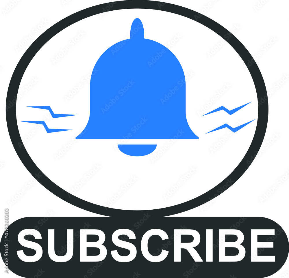 Modern subscribe button icon vector blue version Modern subscribe button icon vector blue version