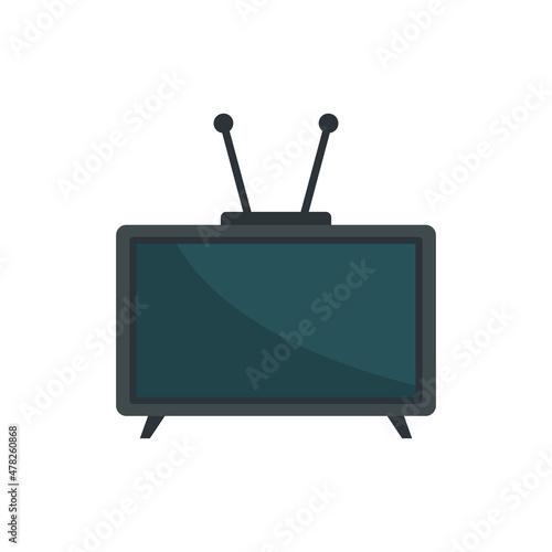 Video tv set icon flat isolated vector