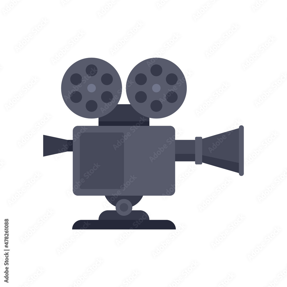 Retro video camera icon flat isolated vector Retro video camera icon flat isolated vector