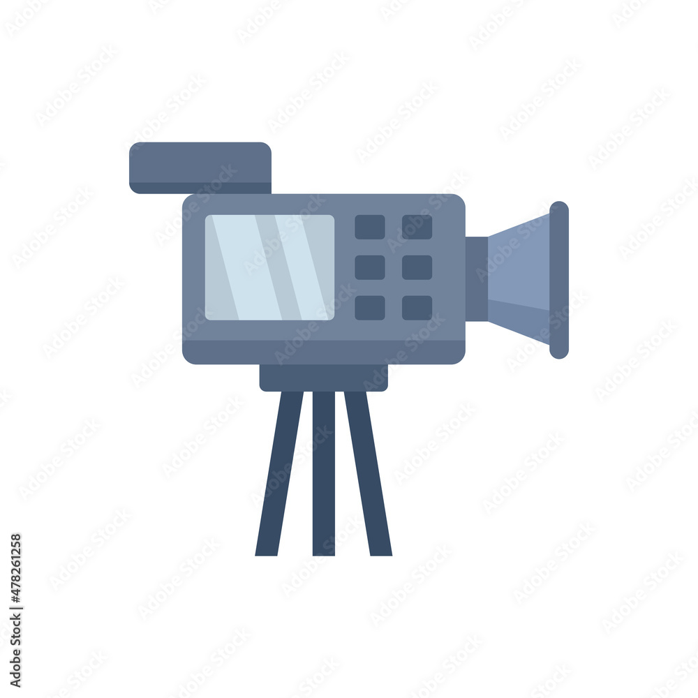 Cameraman video camera icon flat isolated vector Cameraman video camera icon flat isolated vector