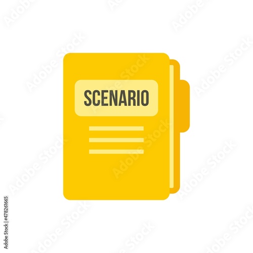 Scenario folder icon flat isolated vector