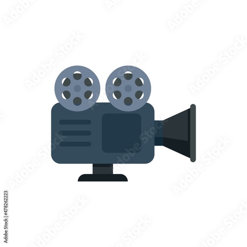 Cinema camera icon flat isolated vector