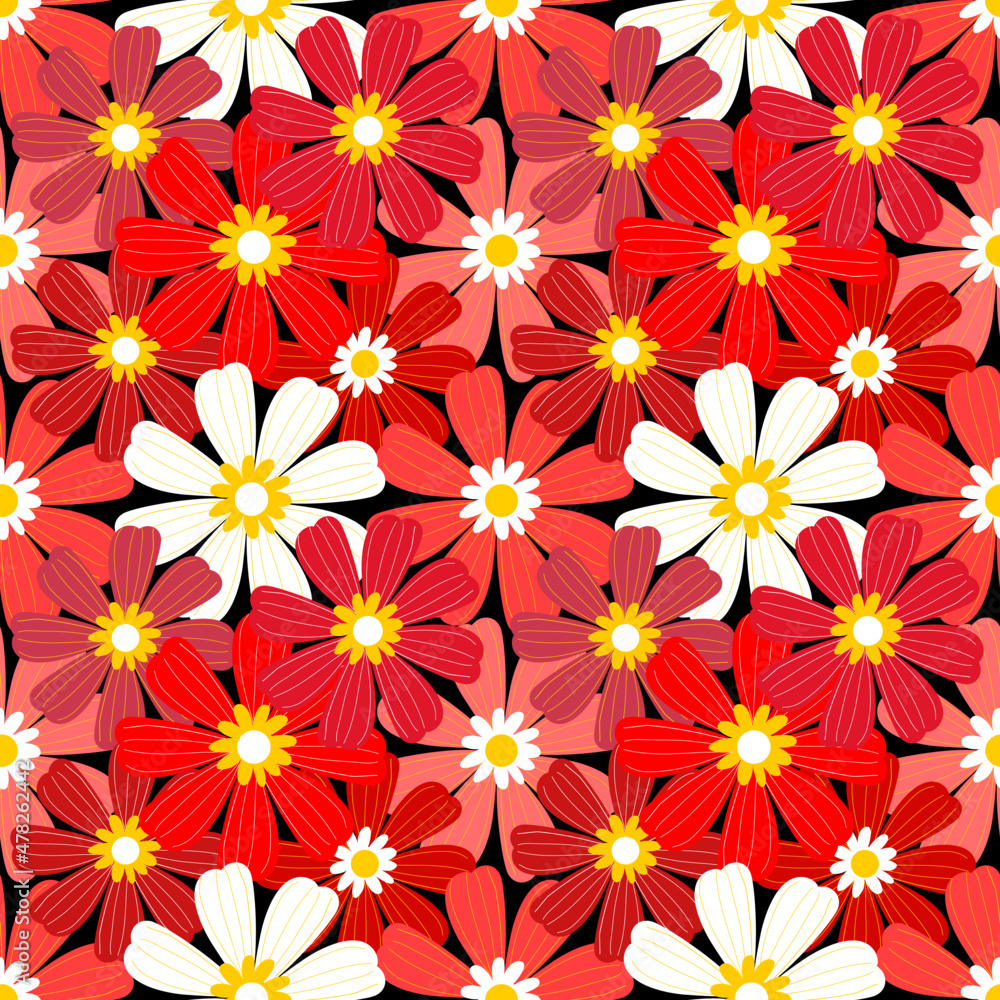 Seamless pattern with hand drawn Flowers. Background for textile, wrapping paper, fashions, illustrations Seamless pattern with hand drawn Flowers. Background for textile, wrapping paper, fashions, illustrations