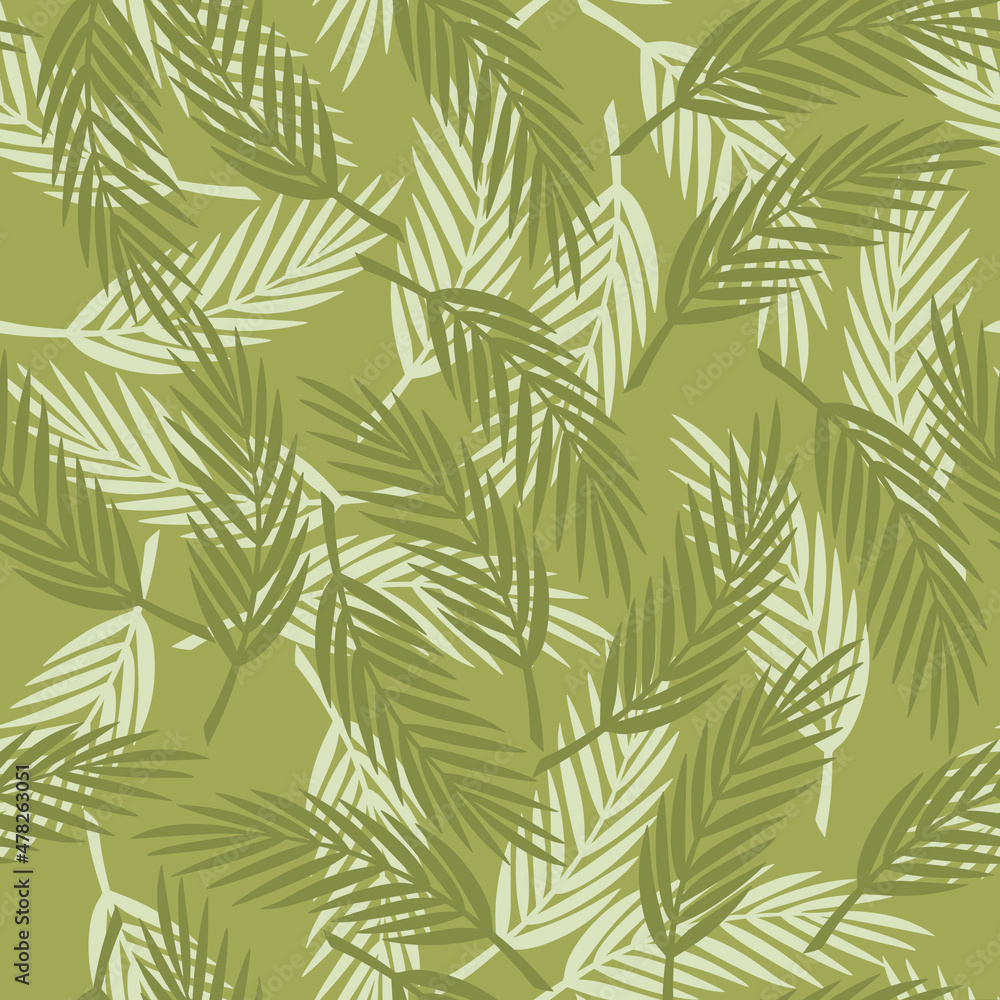 Vector leaves for clothes. Pattern, textile.