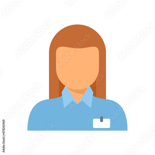 Pr woman specialist icon flat isolated vector