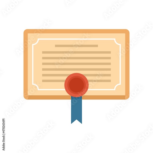 Manager diploma icon flat isolated vector