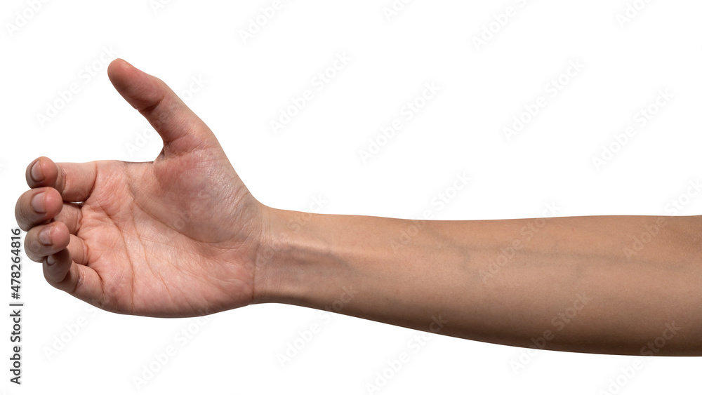 isolated of woman hand holding something like a bottle or can. isolated of woman hand holding something like a bottle or can.
