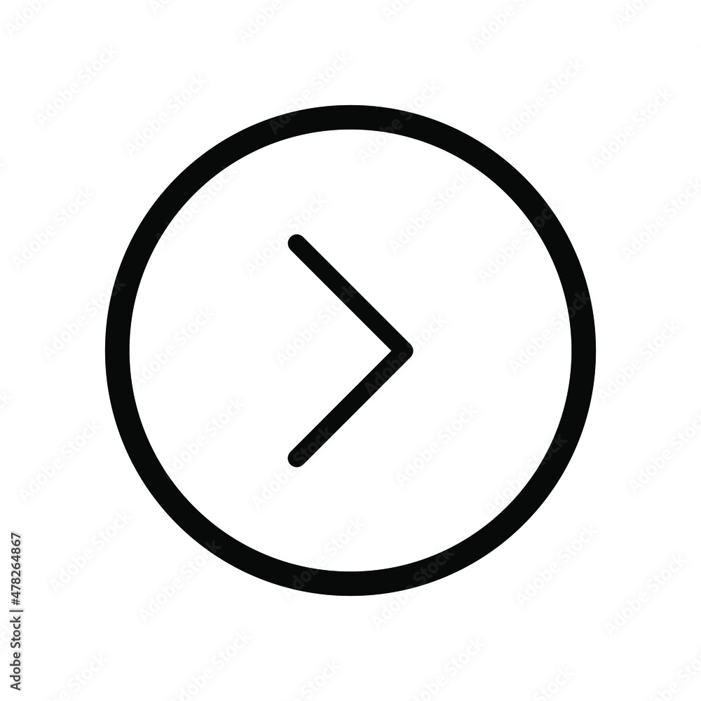 Right Arrow Icon. Right arrow icon vector in trendy flat style. Right arrow icon image, Right arrow icon illustration in circle isolated on white background Right Arrow Icon. Right arrow icon vector in trendy flat style. Right arrow icon image, Right arrow icon illustration in circle isolated on white background
