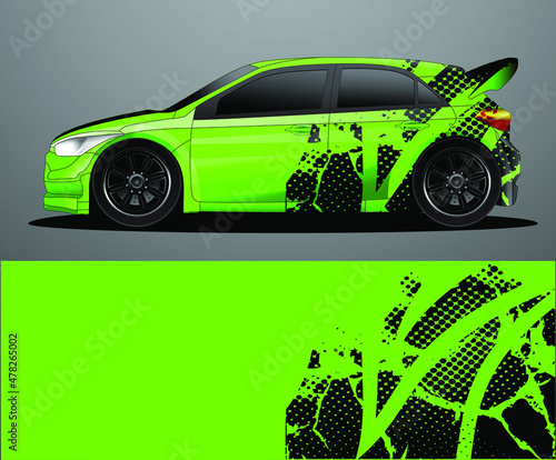  Rally car decal graphic wrap vector, abstract background