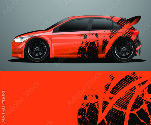  Rally car decal graphic wrap vector  abstract background