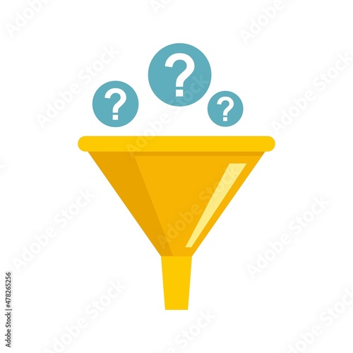 Sociology funnel icon flat isolated vector photo