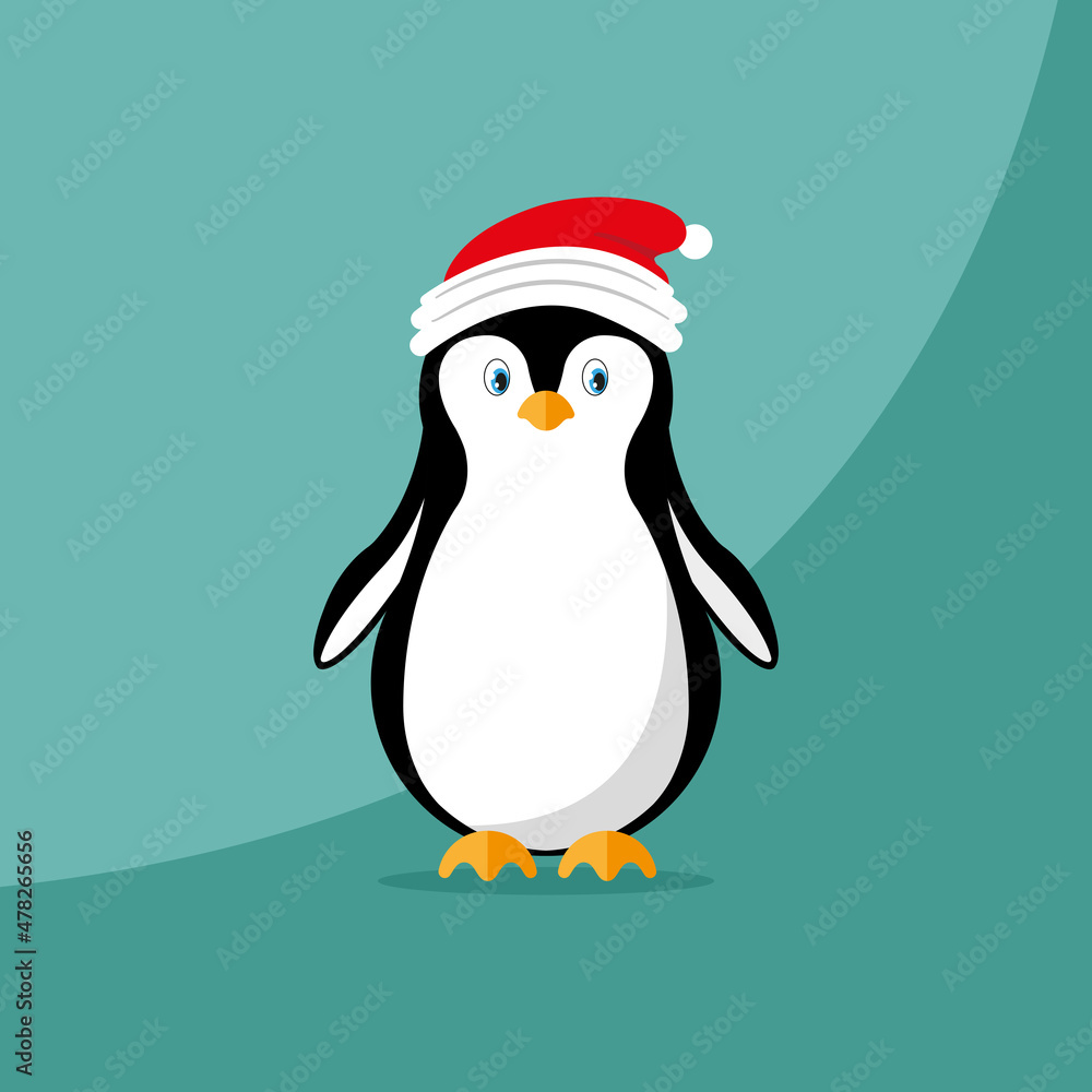 Obraz premium Christmas penguin vectorial drawing