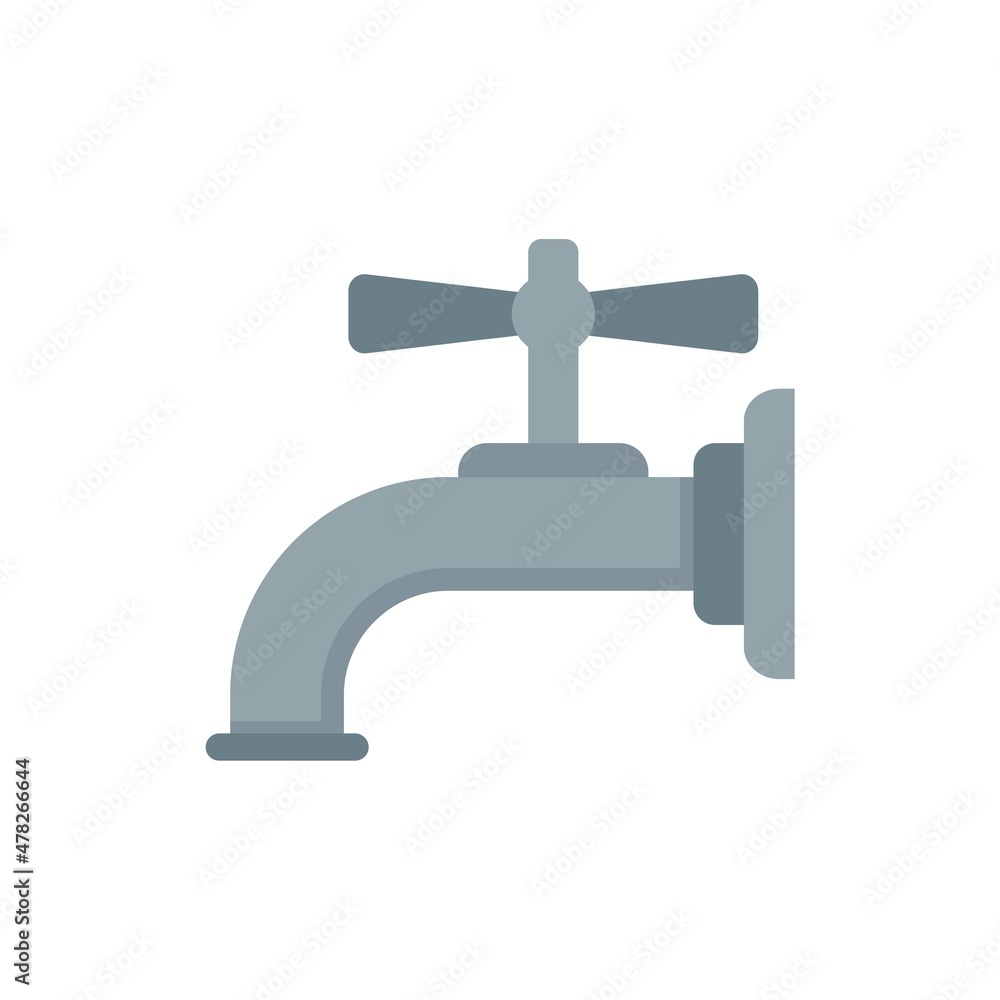 Water tap icon flat isolated vector