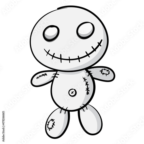 voodoo doll isolated illustration on white background