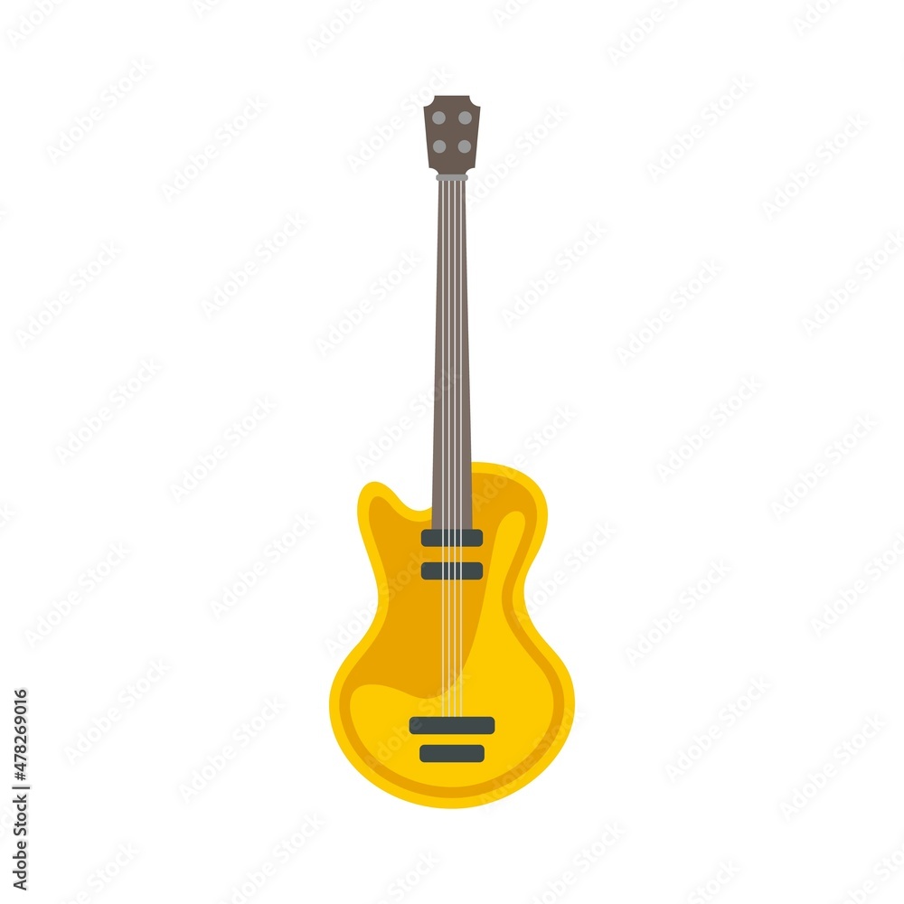 Music guitar icon flat isolated vector