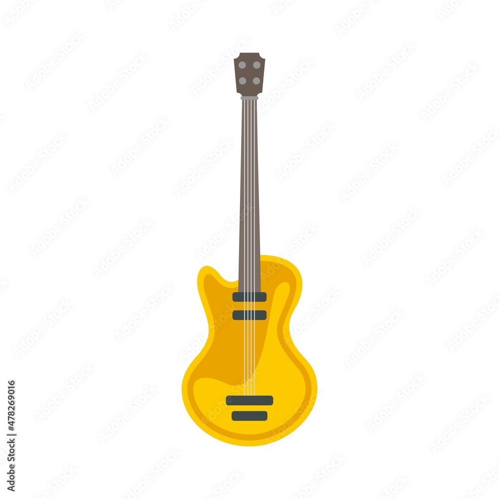 Obraz premium Music guitar icon flat isolated vector
