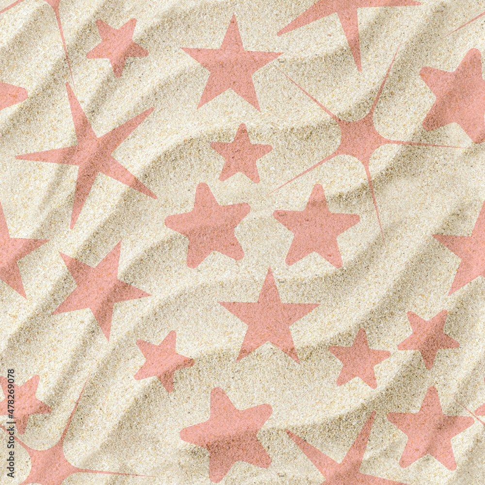 Abstract Stylish Stars On Wavy Realistic Sand Texture Seamless Pattern Abstract Stylish Stars On Wavy Realistic Sand Texture Seamless Pattern