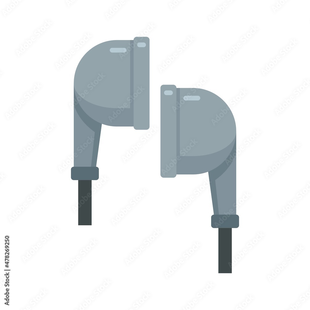 Earphones icon flat isolated vector Earphones icon flat isolated vector