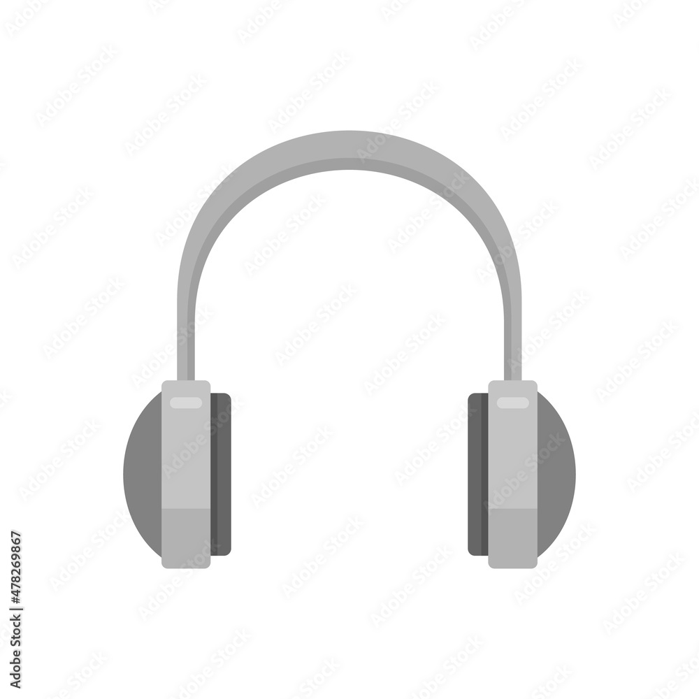 Studio headphones icon flat isolated vector Studio headphones icon flat isolated vector