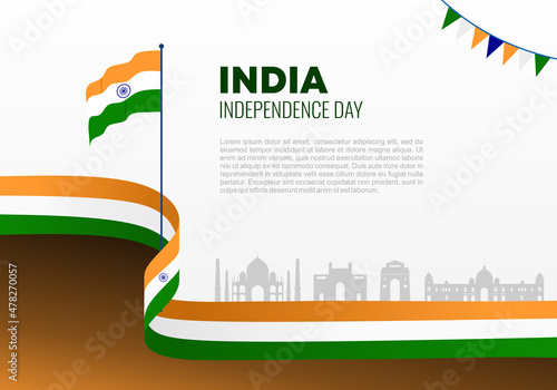 Fotótapéta India Independence day background banner poster for national celebration on August 15 th