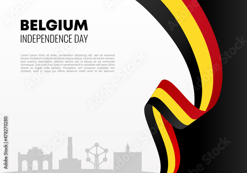 Belgium Independence day background banner poster for national celebration on July 21 st.