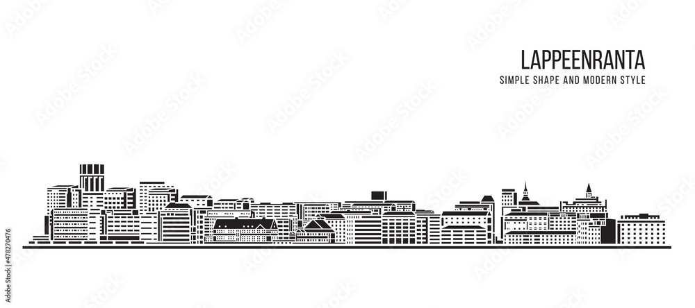 Cityscape Building Abstract Simple shape and modern style art Vector design - Lappeenranta city