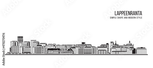 Cityscape Building Abstract Simple shape and modern style art Vector design - Lappeenranta city