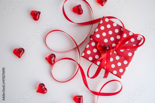 Red gift box for valentine's day