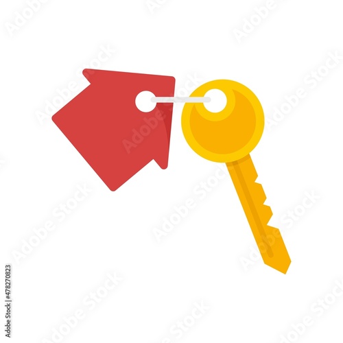 Realtor house key icon flat isolated vector photo
