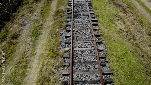 cenital view of railroad track in mexico photo