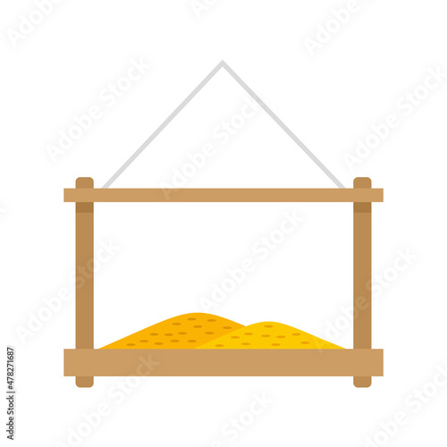 Grains bird feeders icon flat isolated vector