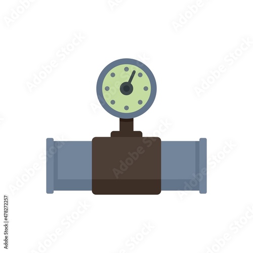 Counter water pipe icon flat isolated vector