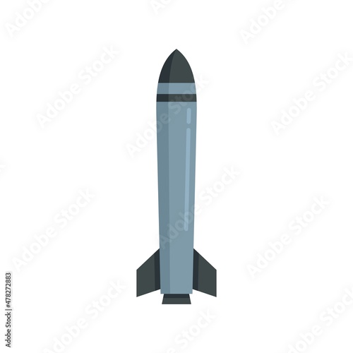 Fotografia Missile army icon flat isolated vector