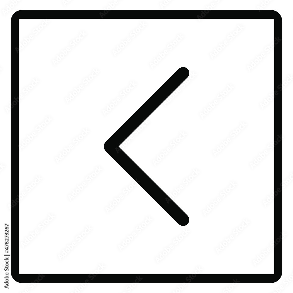 Left Arrow Icon. Left arrow icon vector in trendy flat style. Left arrow icon image, Left arrow icon in square isolated on white background Left Arrow Icon. Left arrow icon vector in trendy flat style. Left arrow icon image, Left arrow icon in square isolated on white background
