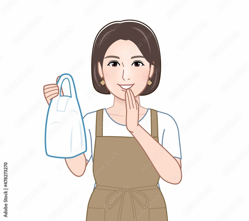 エプロンを着けてお母さん エプロンを着けてお母さん