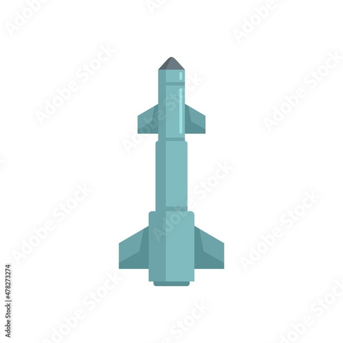 Missile jet icon flat isolated vector