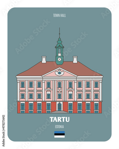 Town Hall in Tartu, Estonia. Architectural symbols of European cities #478273642